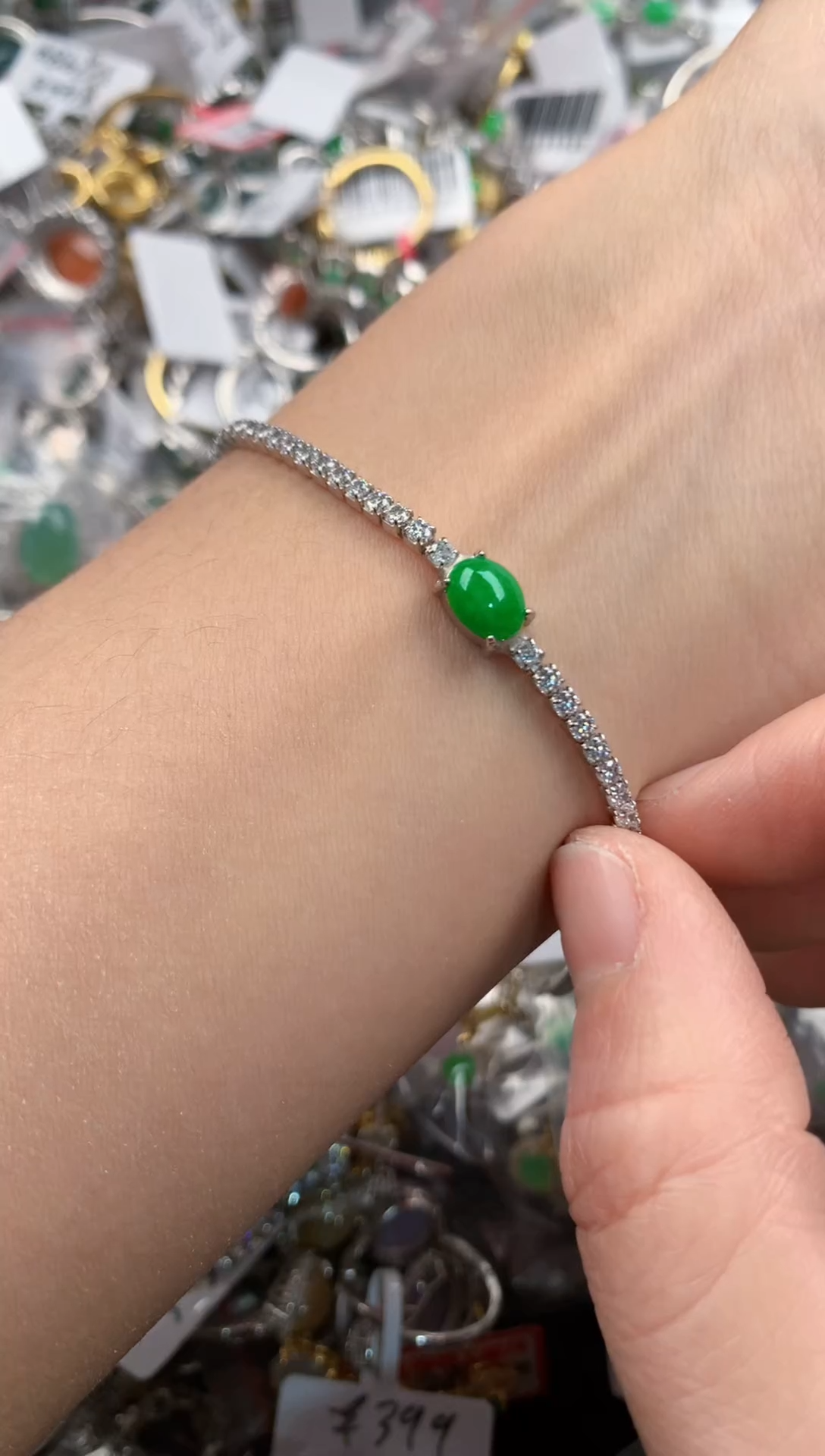 银S925镶嵌戒指翡翠111   2