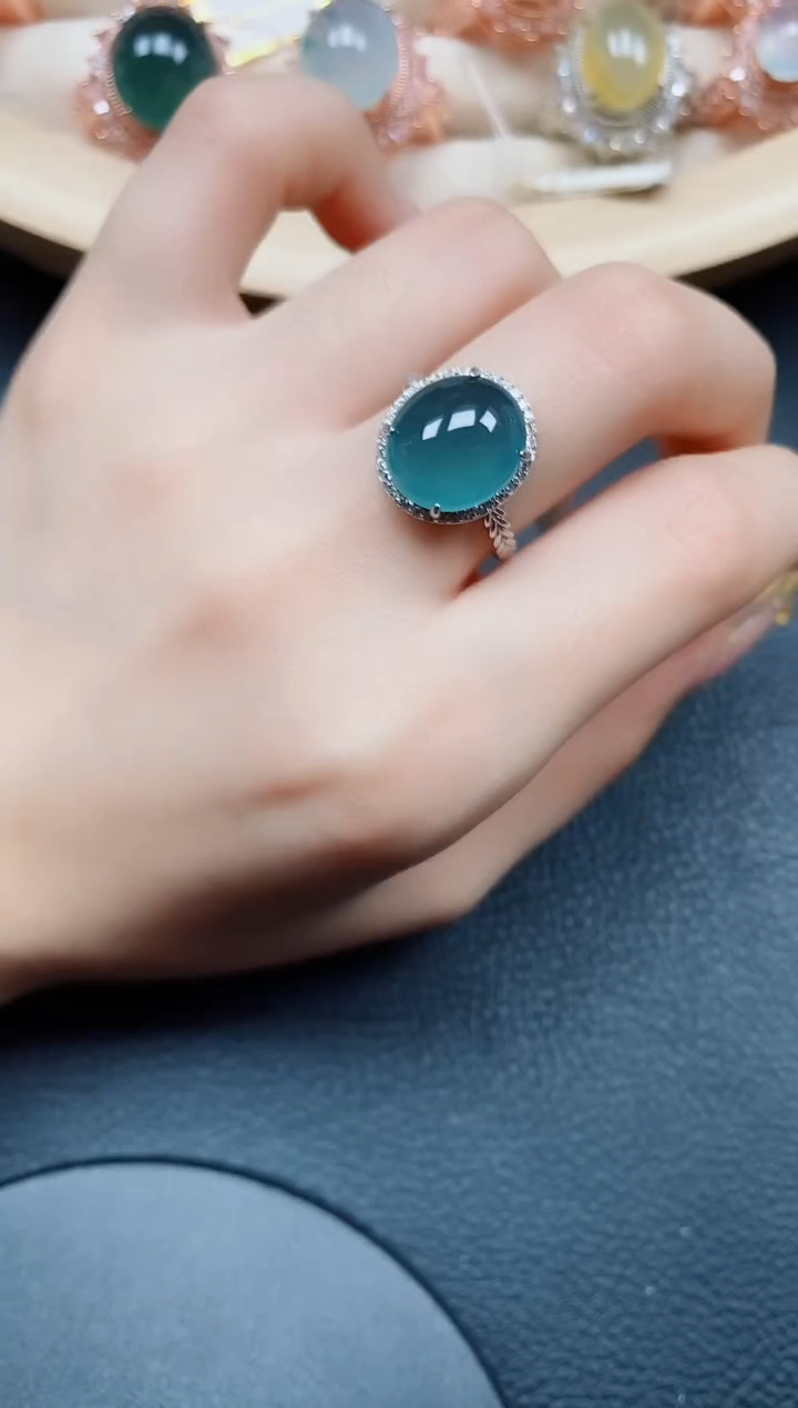 【闪购商品】翡翠戒指银S925镶嵌翡翠