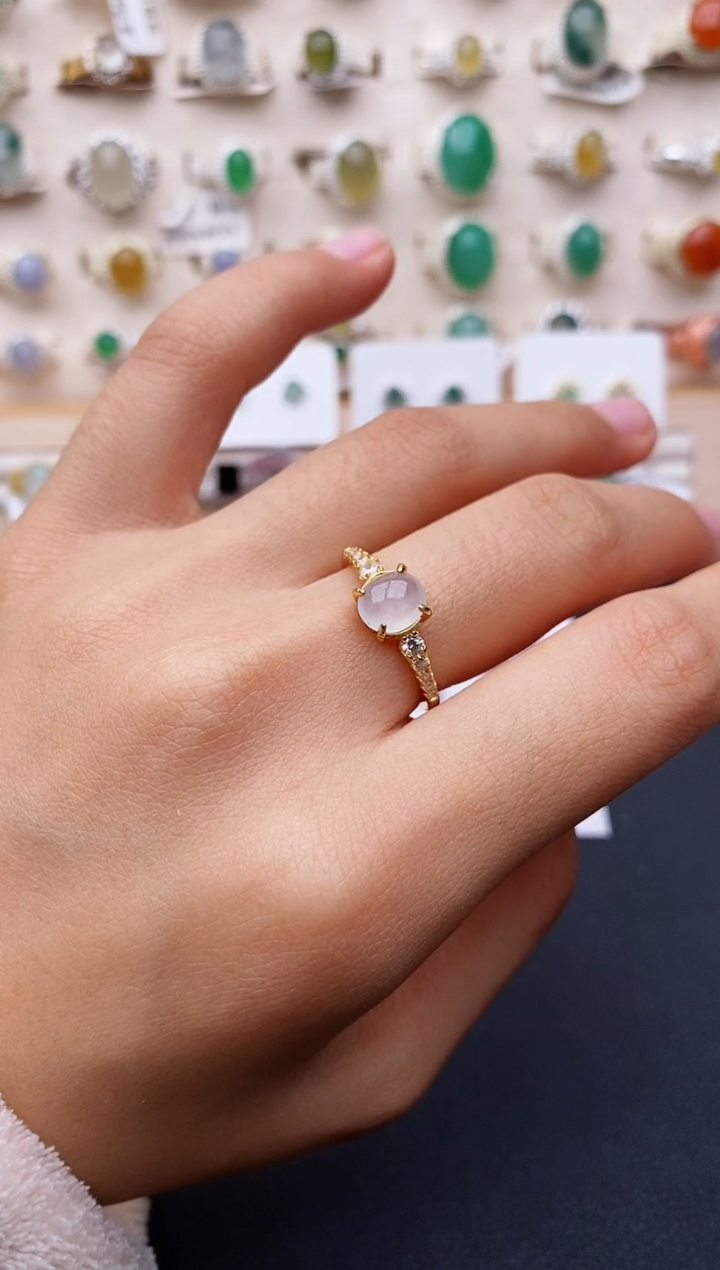 【闪购商品】翡翠戒指银S925镶嵌缅甸翡翠