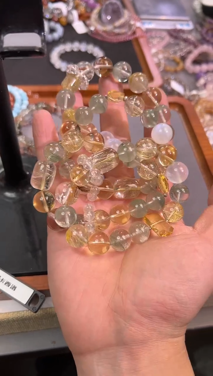 【闪购商品】水晶手链未镶嵌13mm发晶兔毛多宝手串（多样性发其一）