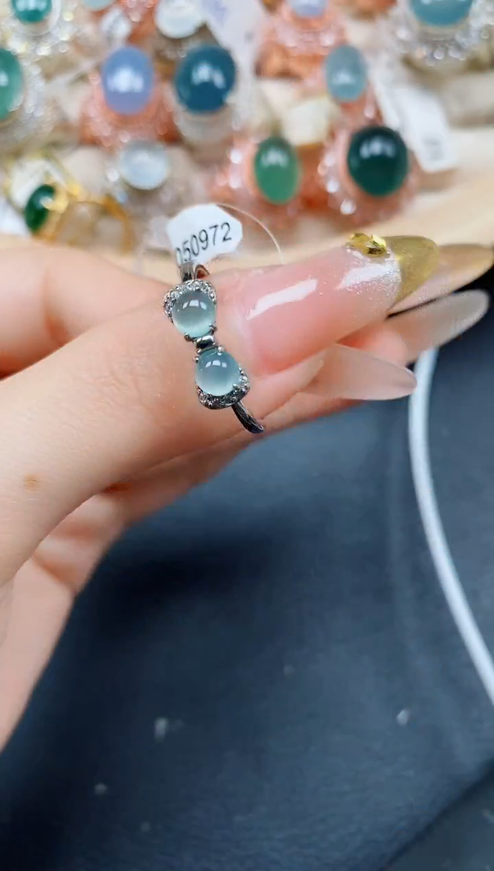 【闪购商品】翡翠戒指银S925镶嵌翡翠