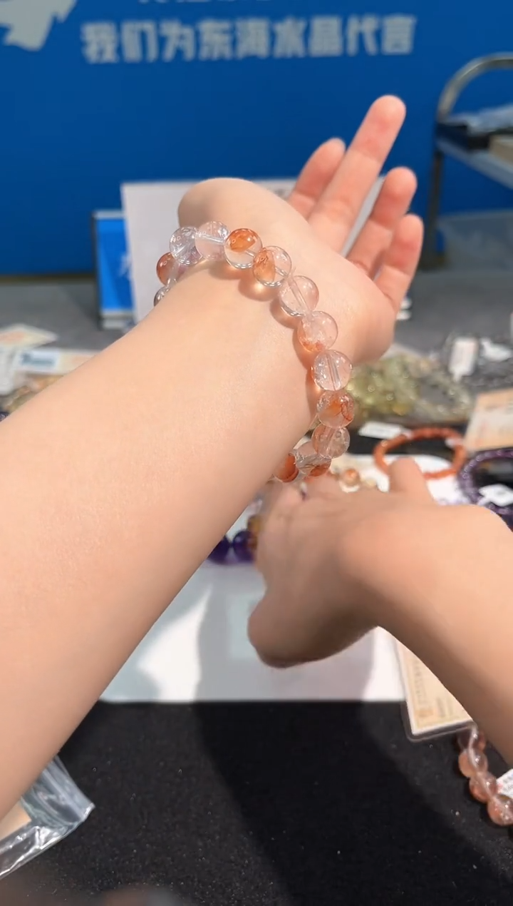 【闪购商品】水晶手链未镶嵌125号锦鲤胶花单圈10mm