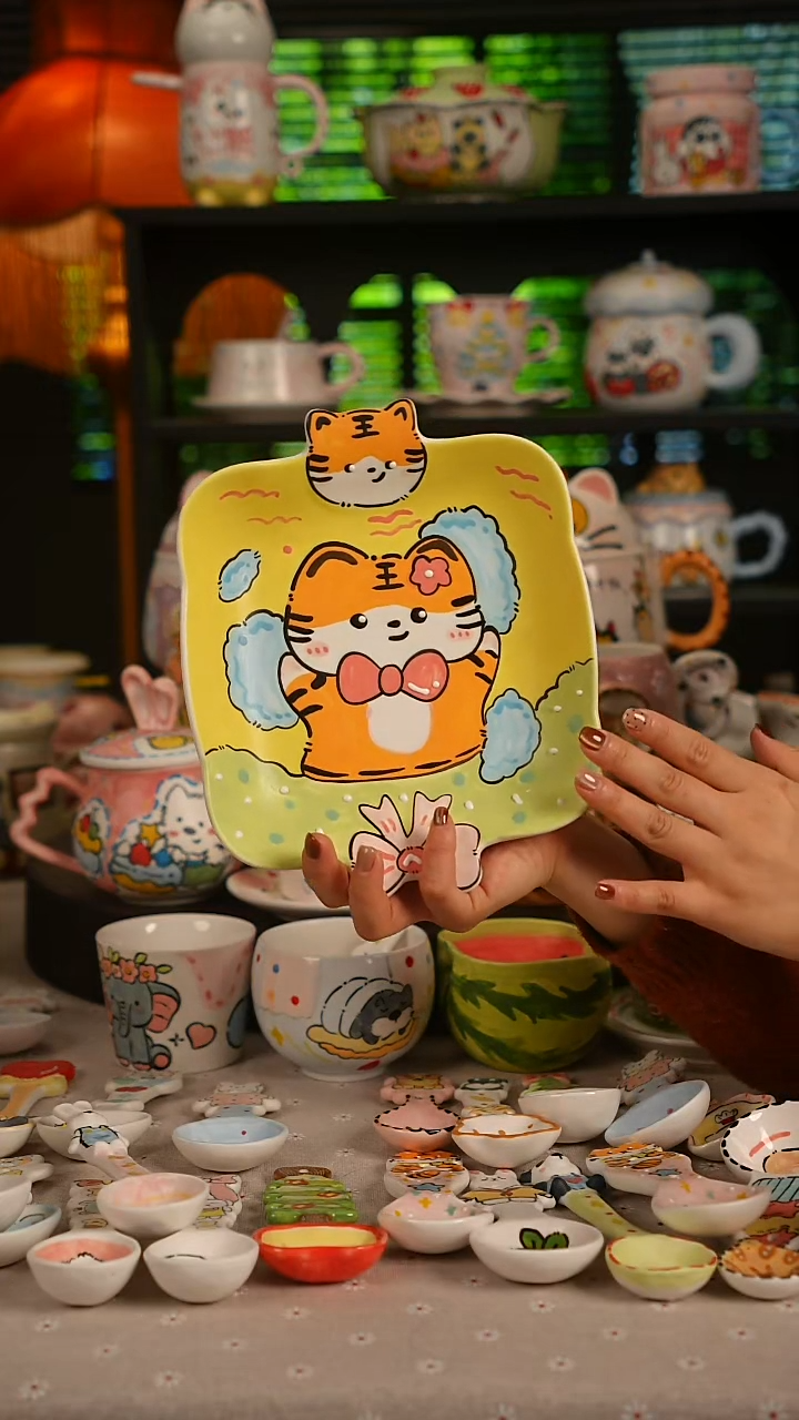 陶瓷无盖款景德镇高温釉下彩纯手绘创意瓷 