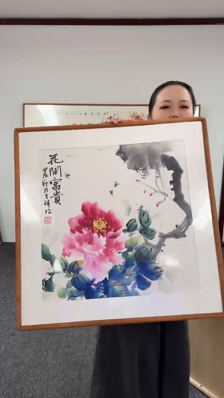【闪购商品】国画牡丹60*60绘画作品随机发货