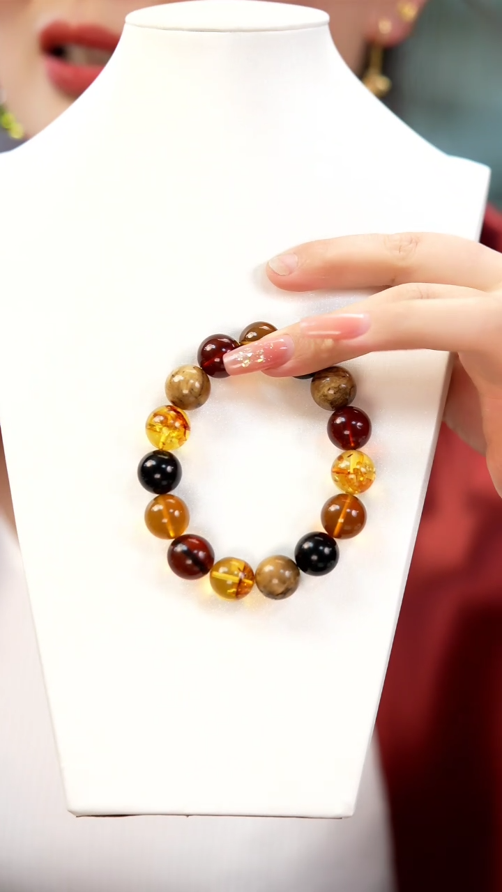 【闪购商品】琥珀手链未镶嵌多宝14+单圈手串