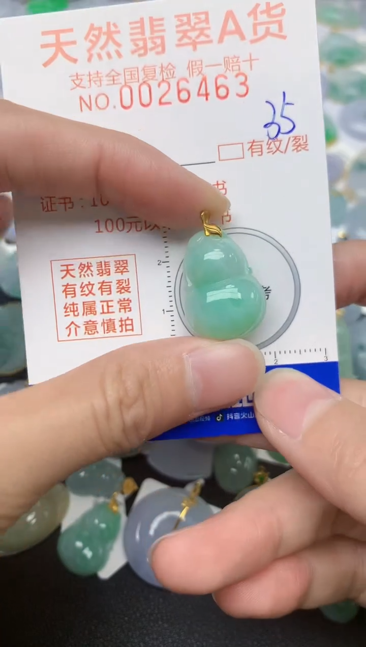 【闪购商品】翡翠颈饰18K金镶嵌35天然翡翠A货 