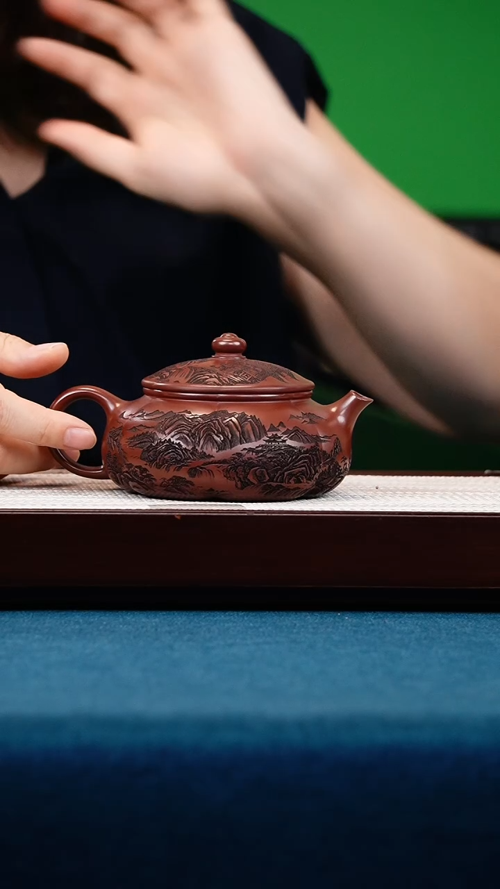 茶壶紫砂龙血砂筋纹寒江