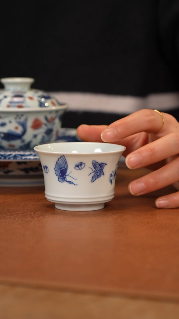 【闪购商品】杯古月蝶恋花马蹄杯