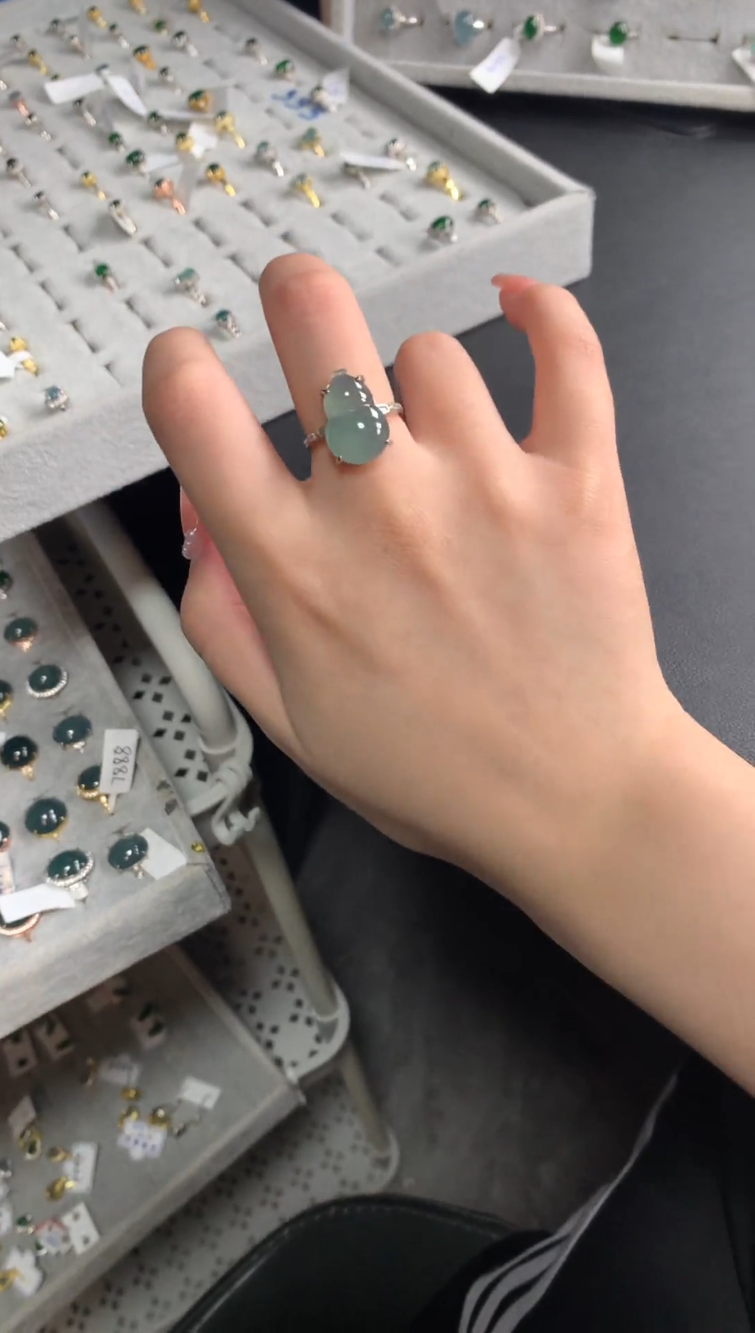 【闪购商品】翡翠戒指银S925镶嵌2141