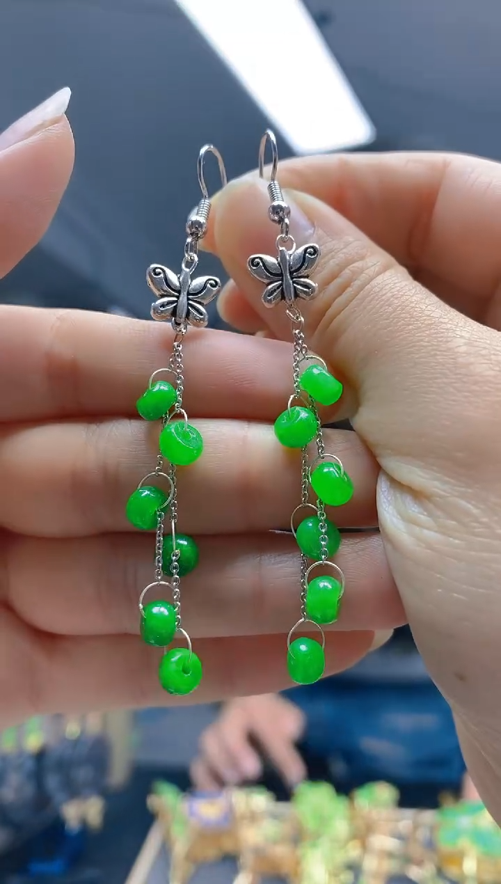 【闪购商品】翡翠耳饰银S925镶嵌0265