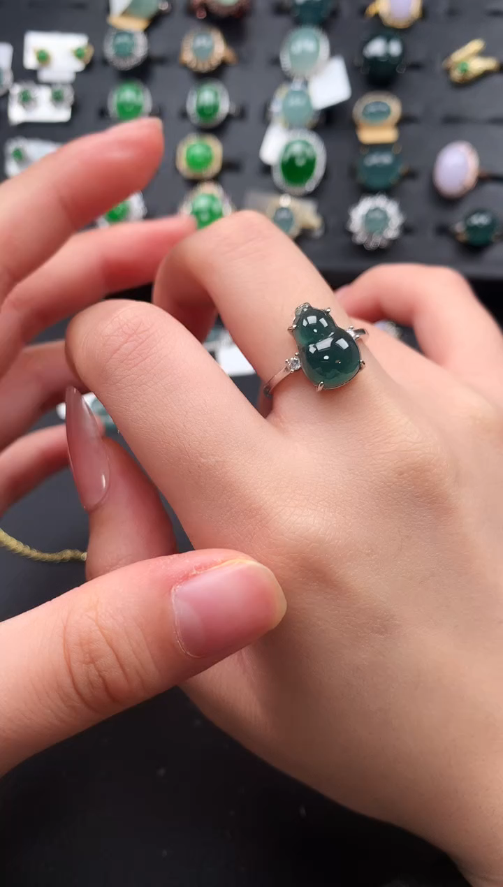 【闪购商品】翡翠戒指银S925镶嵌61411