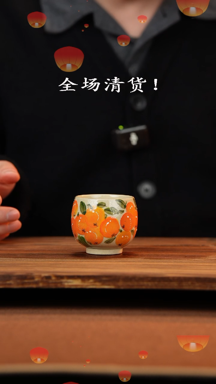 【闪购商品】杯手艺人手绘釉下彩异形器物