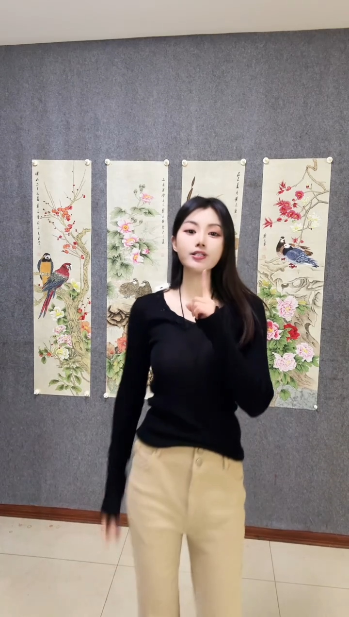 国画开场福利国画手绘《四季平安》工笔画
