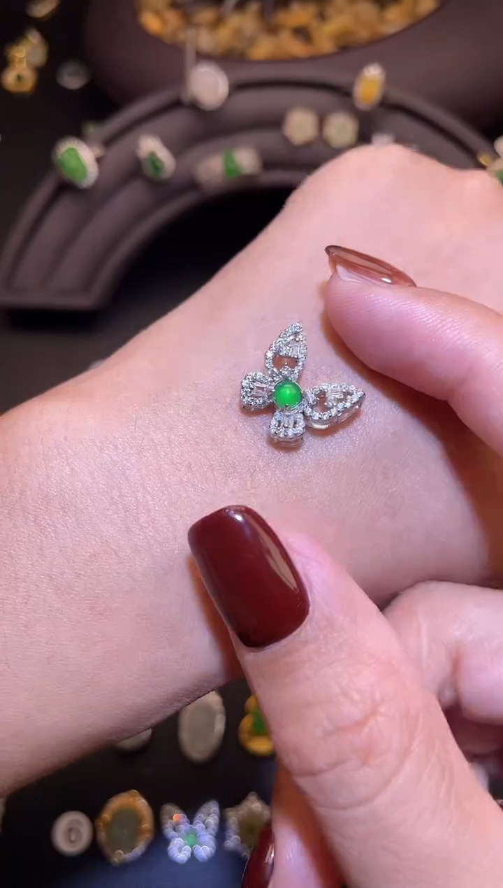 吊坠(不含链)银S925镶嵌翡翠1