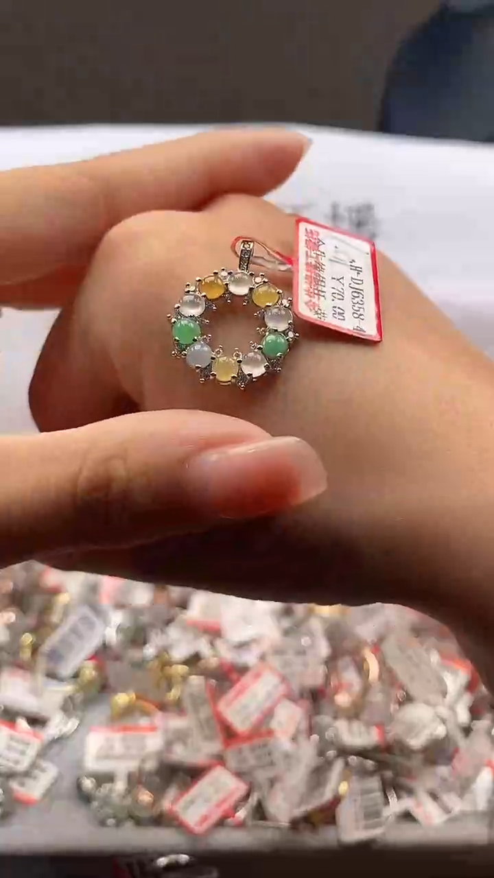 银S925镶嵌戒指翡翠戒指35