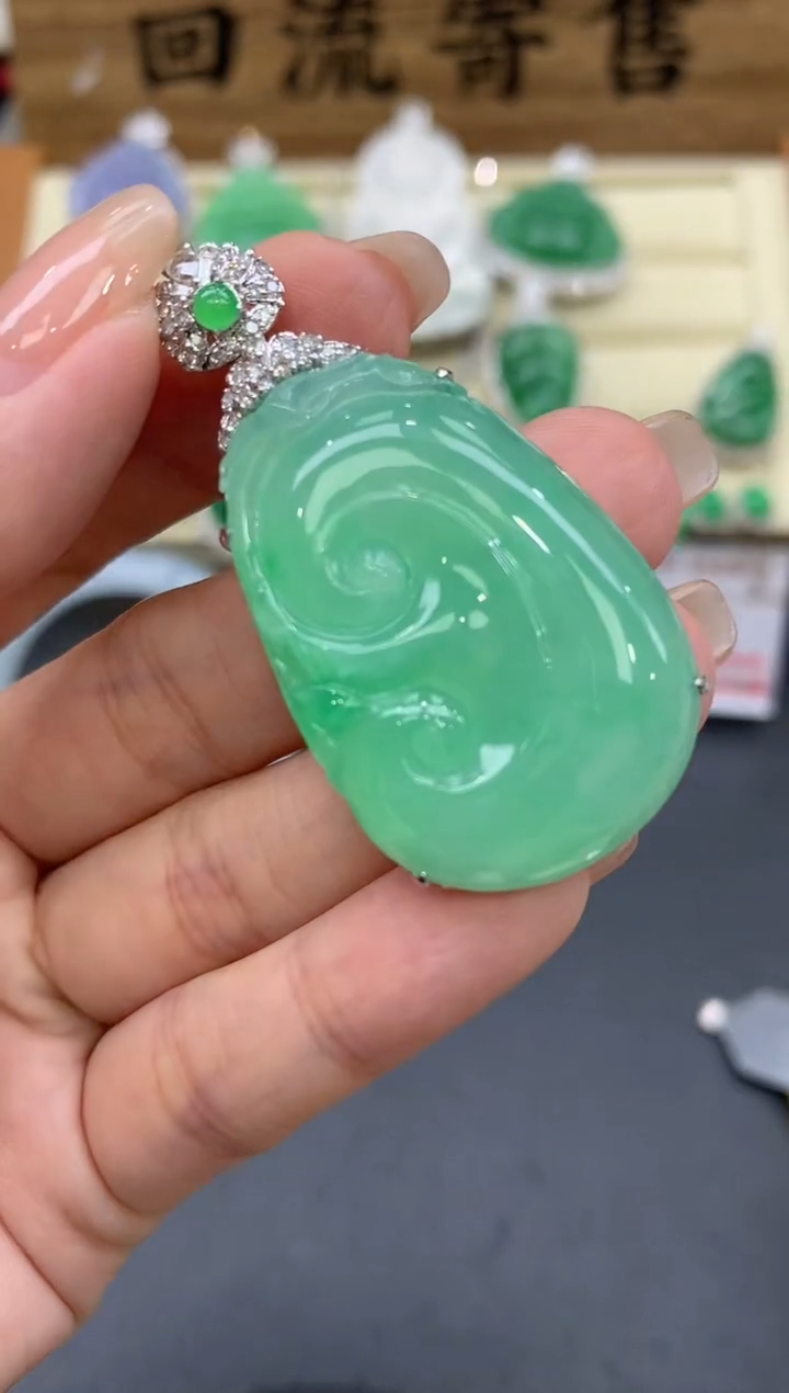 【闪购商品】翡翠颈饰18K金镶嵌465-中国好珍宝