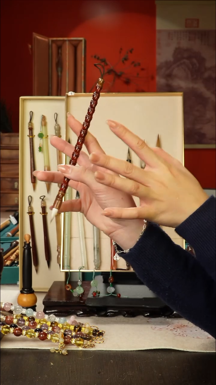 26号闪孤品高货毛笔链接 清水试笔 蘸墨不退