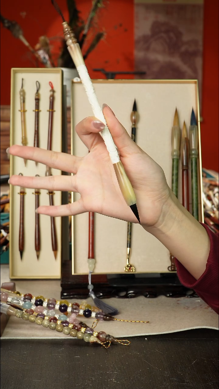 98号闪孤品高货毛笔链接 清水试笔 蘸墨不退