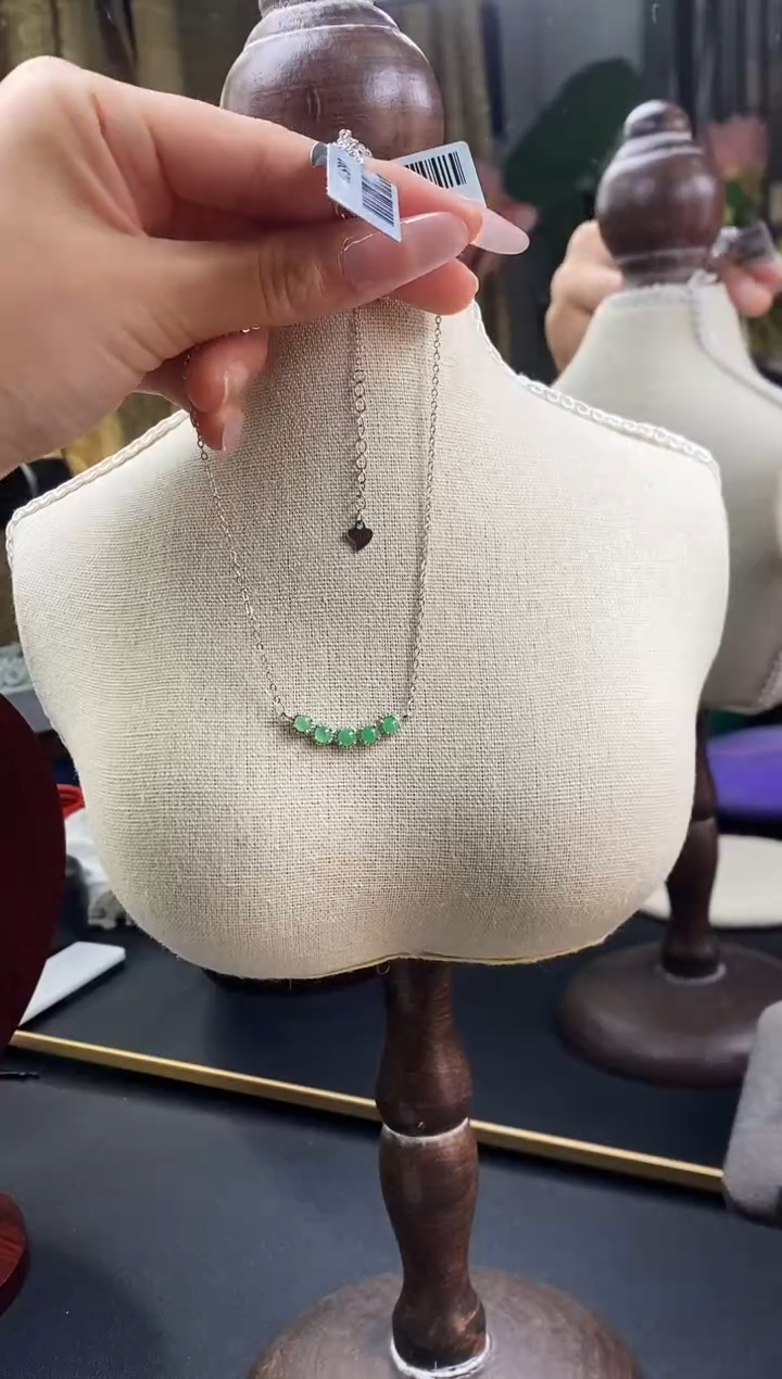 颈饰银S925镶嵌翡翠16579
