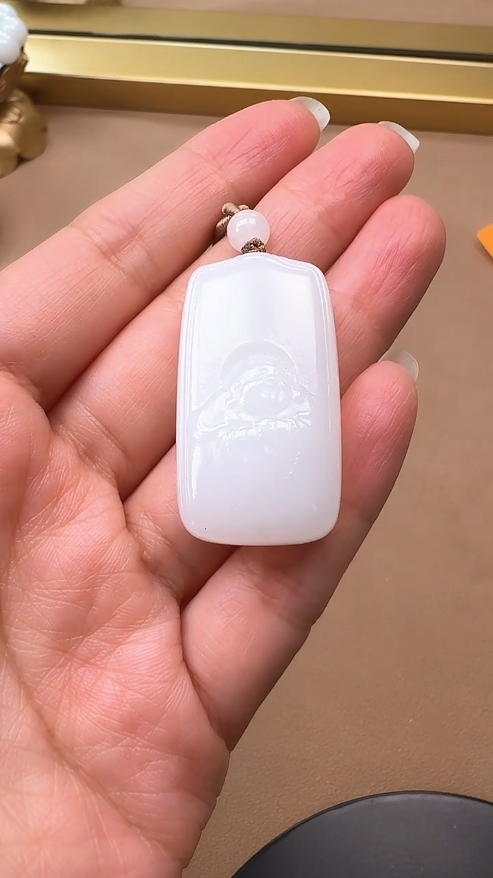 【闪购商品】和田玉吊坠未镶嵌1442白玉佛牌