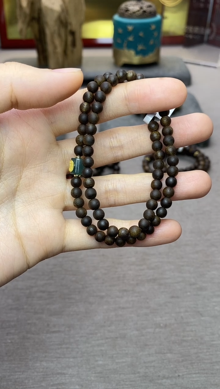 【闪购商品】沉香手串越南富森红土沉水04双圈配饰设计