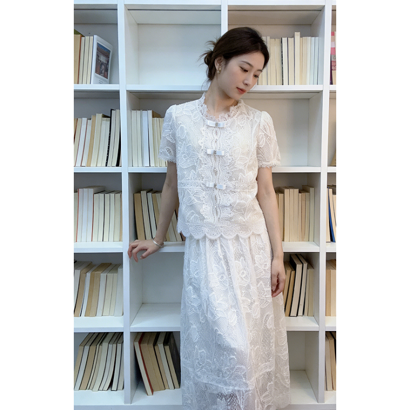 JY 2025新款夏季蕾丝气质百搭上衣半身裙套装JY185-186-231-232