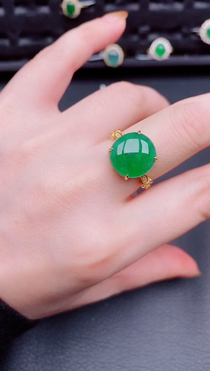 【闪购商品】翡翠戒指银S925镶嵌天然a货翡翠300