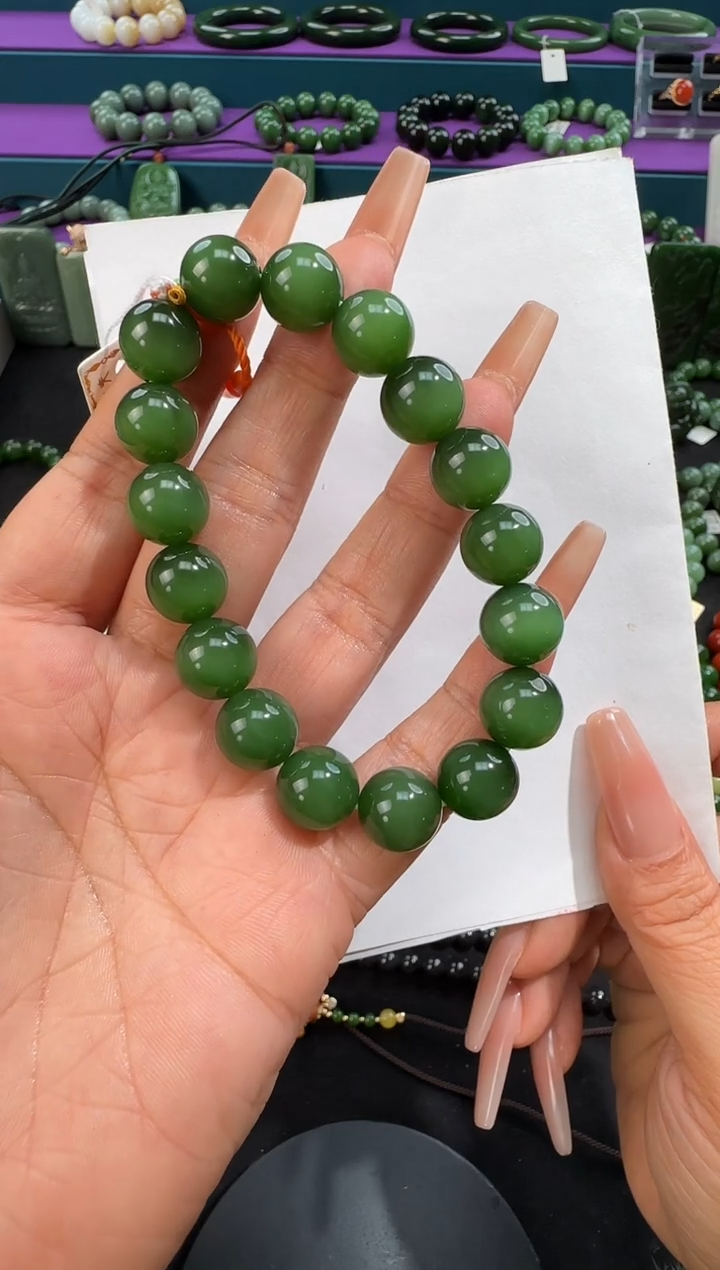 未镶嵌手串和田玉卡12单圈手串