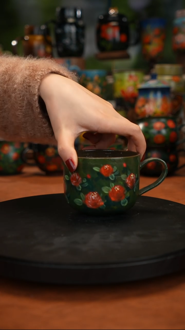 紫砂油画手绘釉下彩