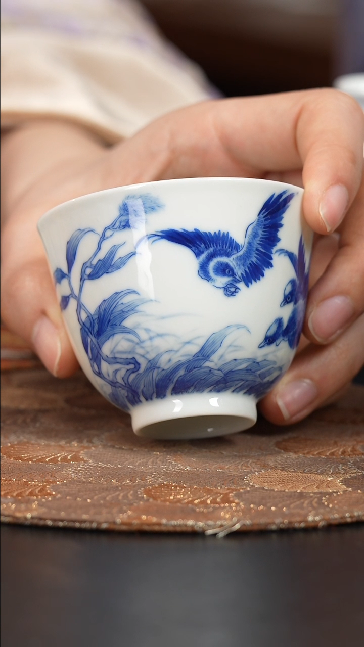 【闪购商品】杯尧一窑青花芦燕