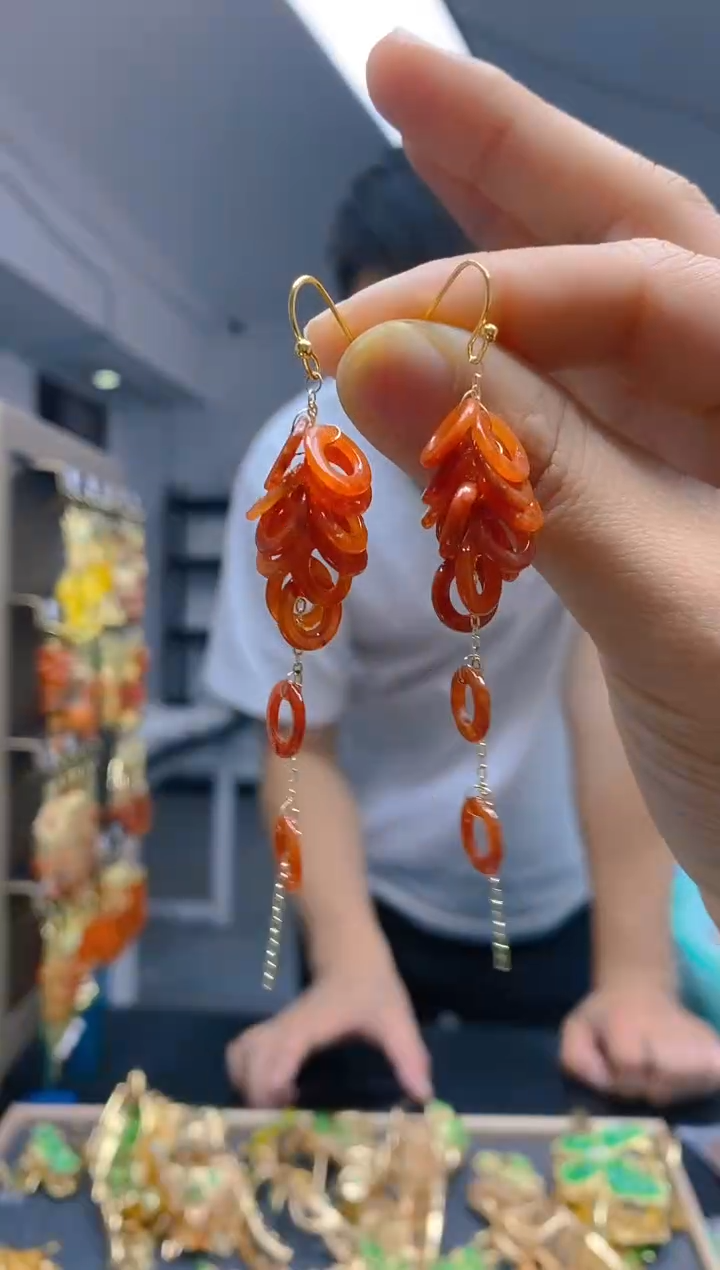 【闪购商品】翡翠耳饰合金423翡翠耳钩