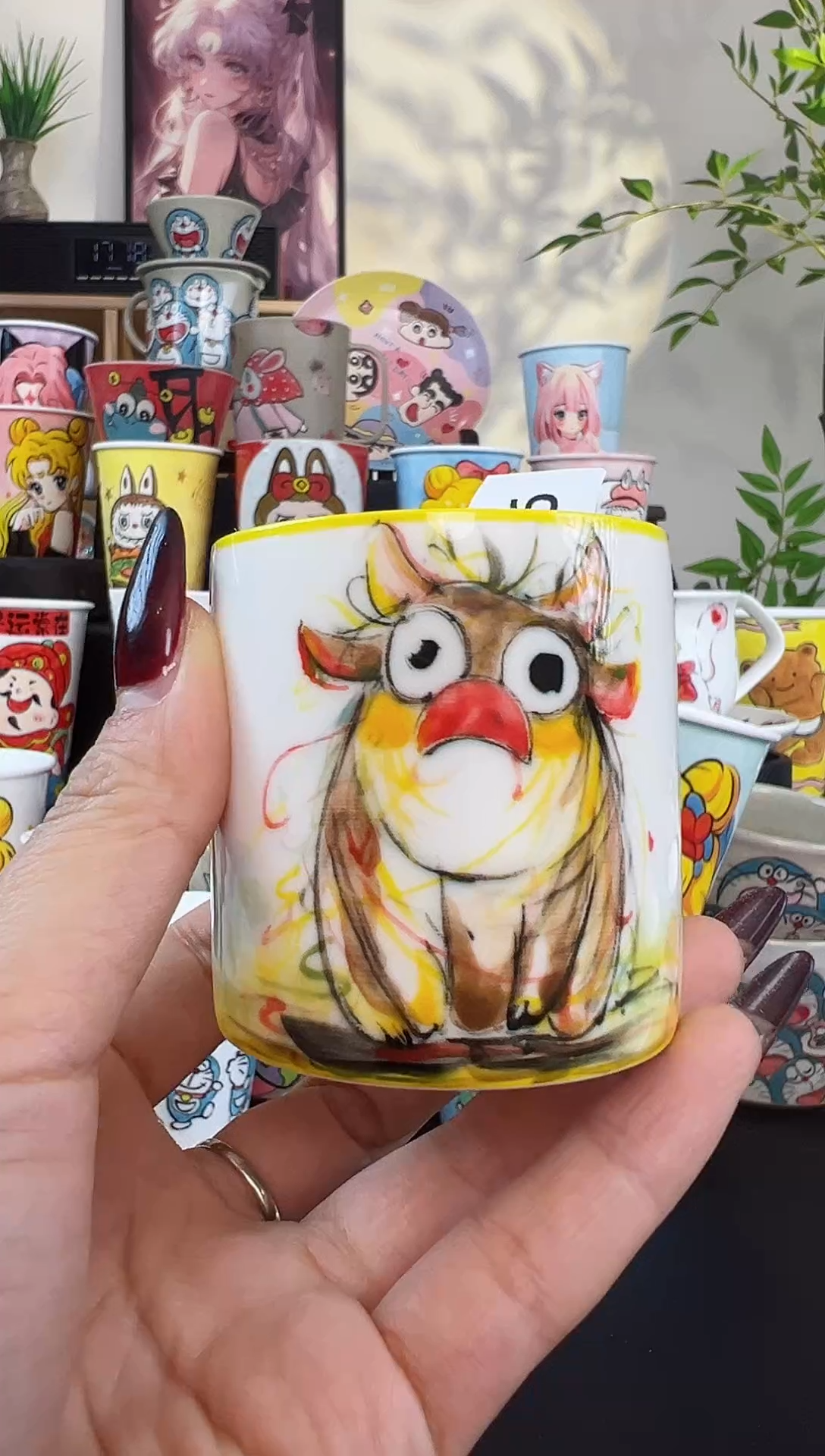 【闪购商品】摆件笙笙漫 手工手绘陶瓷杯杯