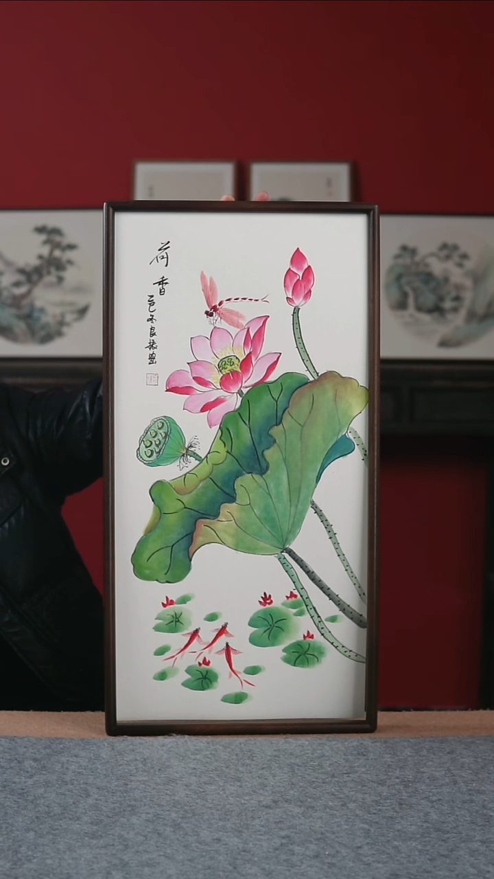 国画纯手写纯手绘-带框尺寸36*69