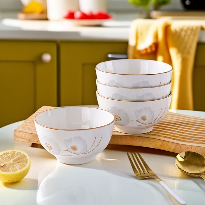 5英寸饭碗家用陶瓷米饭碗网红釉下彩吃饭碗防烫简约餐具大碗