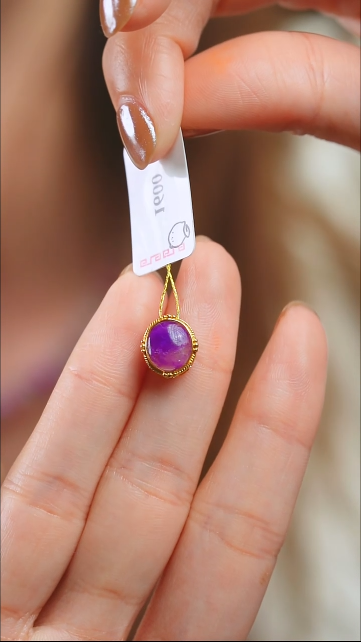 苏纪石（舒俱来）18K金镶嵌吊坠(不含链)9