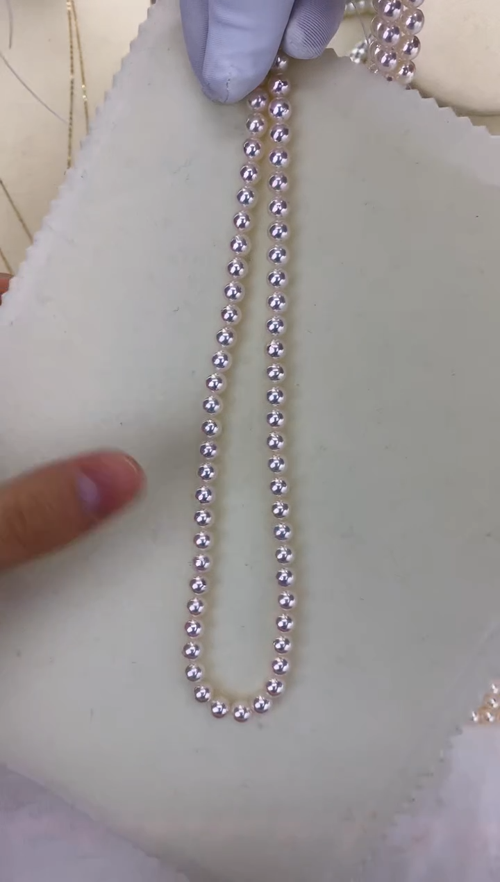 银S925镶嵌DA海水珍珠 GD220 6-7 akoya串链