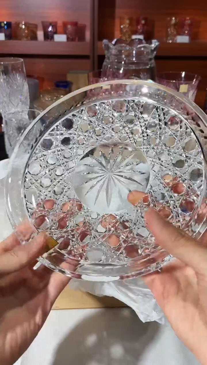 手工艺品琉璃透明盘kagami