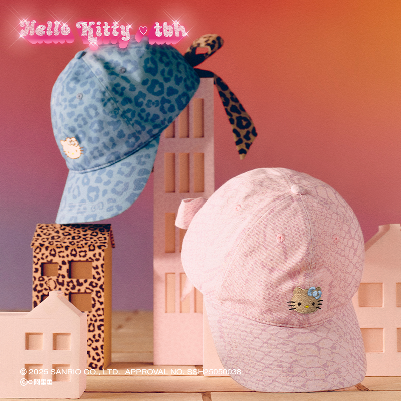 tbh/野兽派家居三丽鸥Hello Kitty蝴蝶结绑带鸭舌帽女士夏季遮阳