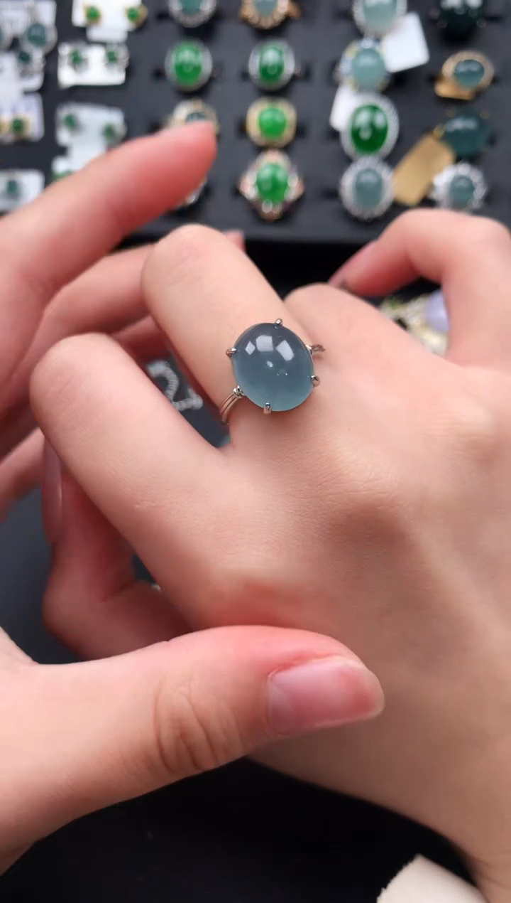 【闪购商品】翡翠戒指银S925镶嵌6314141