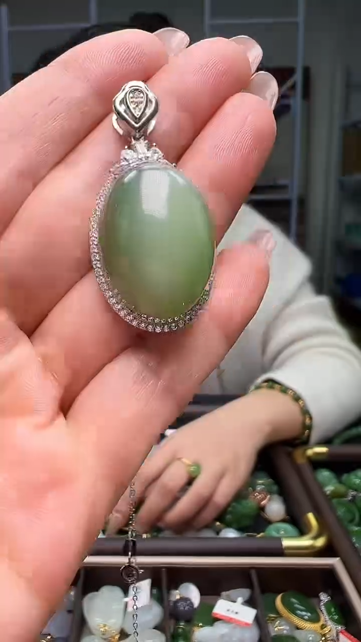 颈饰银S925镶嵌和田玉（多样性发货.发其一）11.18.41