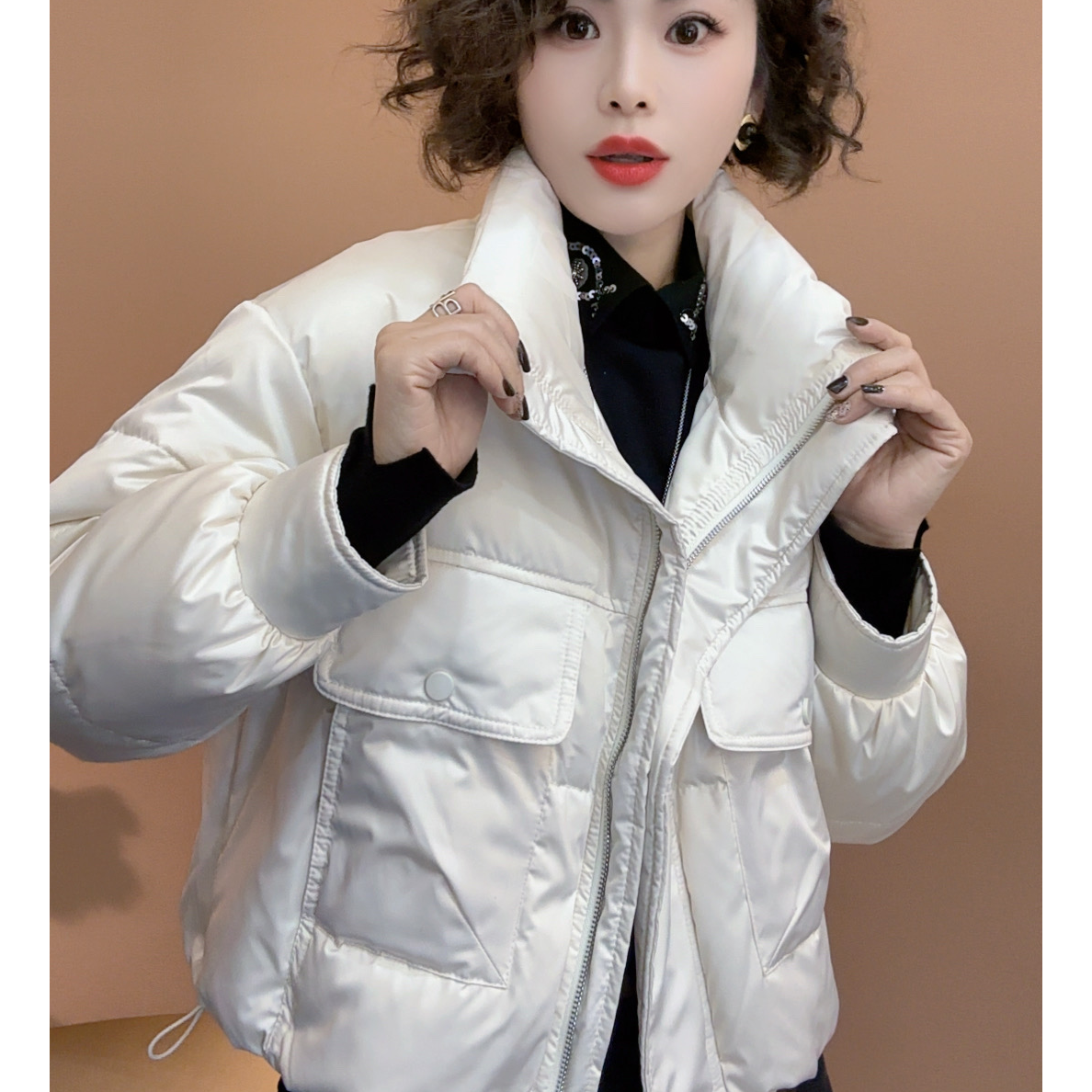 【大口袋】时尚休闲保暖大口袋羽绒服X28550