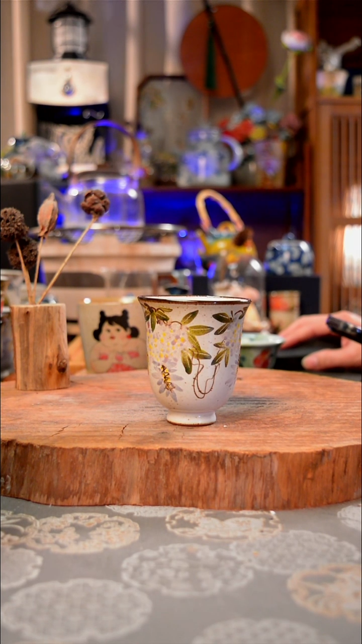 【闪购商品】杯子紫藤花手工手绘手工手绘