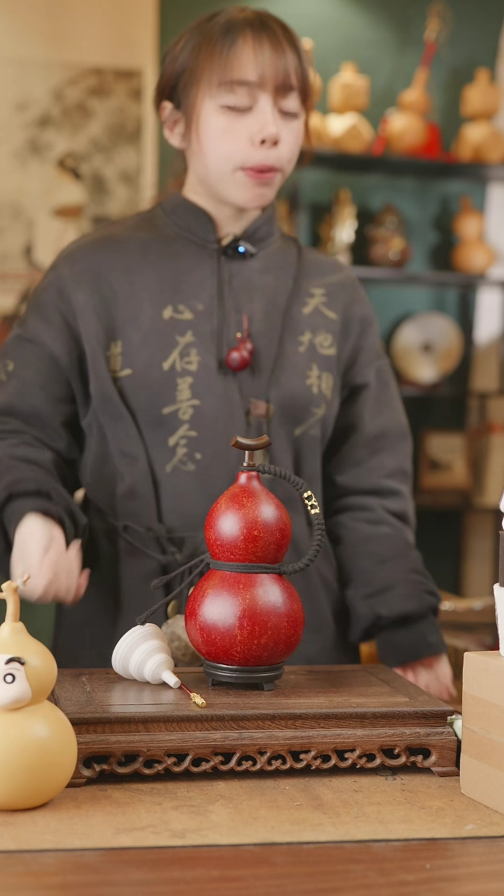 【闪购商品】343号精品天然大漆工艺防渗内胆酒葫芦~