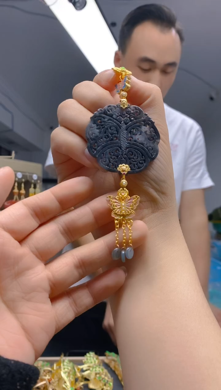 【闪购商品】翡翠耳饰合金238翡翠压襟