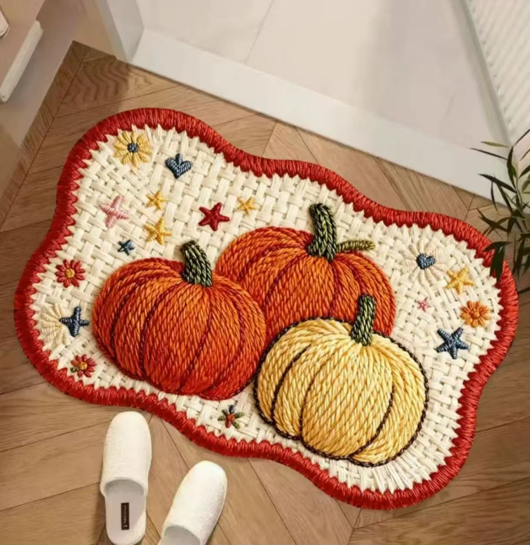 【毛线南瓜】80*120cm立体风硅藻泥防滑地垫卫生间厨房入户通用