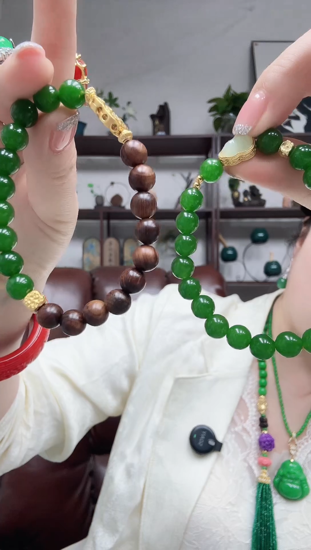 未镶嵌手链和田玉733编号手串