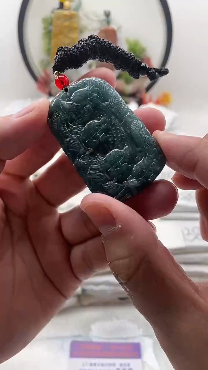 颈饰未镶嵌翡翠九龙有纹【福利款】