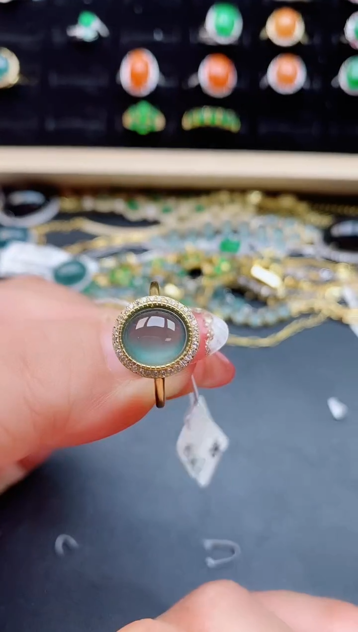 【闪购商品】翡翠戒指银S925镶嵌50800