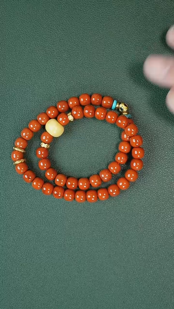 未镶嵌手链南红玛瑙双圈火焰纹