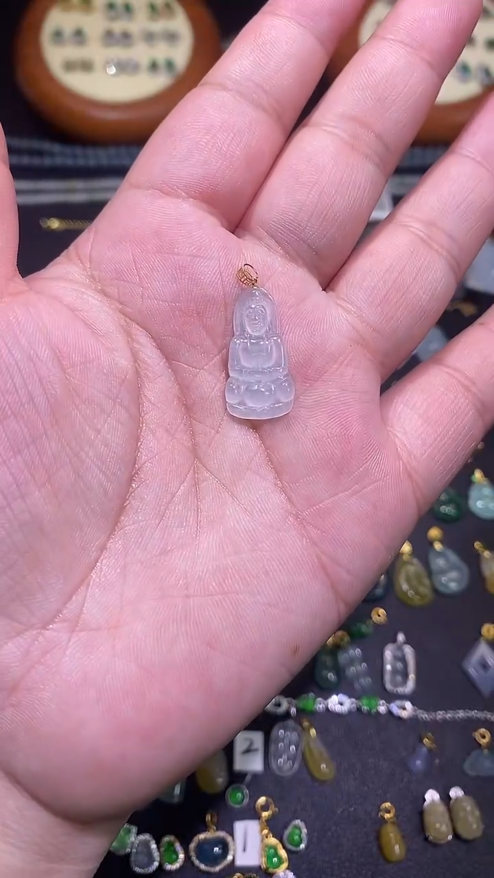 【闪购商品】翡翠吊坠(不含链)18K金镶嵌1